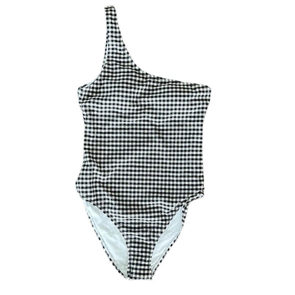 Andie Swimsuit Women's Small The Nantucket One Shoulder Gingham NWT